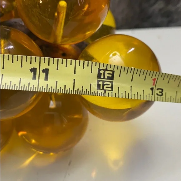Vintage Amber/Yellow Glass Grape Cluster Decorative Accent - Picture 15 of 16
